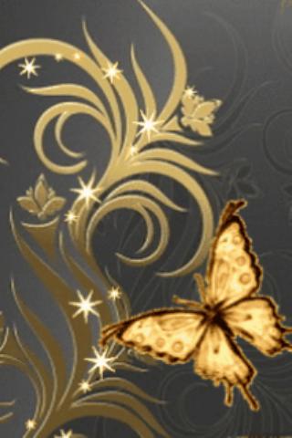Great Butterfly Gold Live Wall