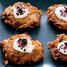 American Caviar with Crispy Yukon Gold Potato Pancakes