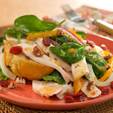Leftover Turkey & Spinach Salad On Corn Muffins