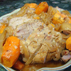 Crock Pot Garlic Pork With Sweet Potatoes