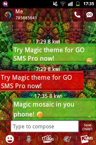 SMS PROのテーマは 魔法のモザイクを GO SMS