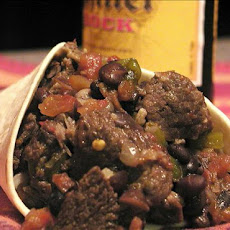 Spicy Pot Roast with Black Beans and Bock Beer