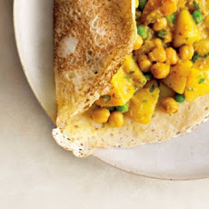 Rava Dosas with Potato and Chickpea Masala Recipe