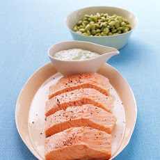 Poached Salmon with Green Goddess Dressing