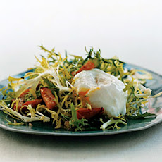 Salad with Canadian Bacon and Poached Eggs