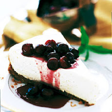 Cheesecake Tart with Cranberries in Port Glaze