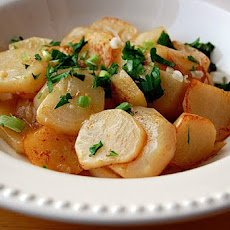 Peas and Turnips with Bacon and Dill Butter