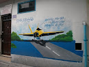 Airplane Landing Mural