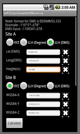 GPS Coordinate Difference