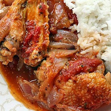 Chicken Stew with Onions, Tomatoes, and Dijon