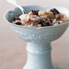 Cinnamon Rice Pudding with Dried-Cherry Sauce