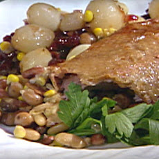 Roast Goose with Brandy Cranberry Reduction and Apple Cider Glazed Pearl Onions