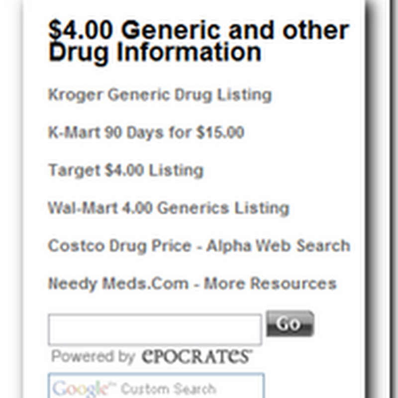 Generic Drug Resources - Thanks to the Palm Beach Post and the Chicago Sun Times for helping spread the word...