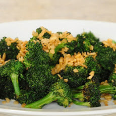 Grilled Broccoli Over Blue Cheese Dressing