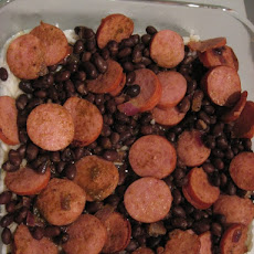 Curried Kielbasa and Black Beans
