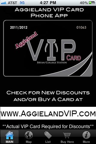 Aggie Land VIP Card