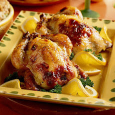 Orange-Glazed Cornish Hens