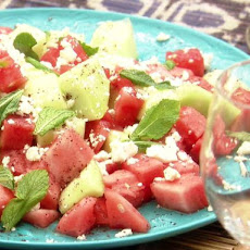 Watermelon, Feta and Mint Skewers with Sumac