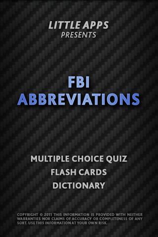 FBI ABBREVIATIONS FLASH CARDS