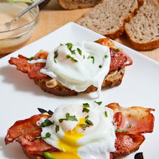 Poached Egg on Toast with Chipotle Mayonnaise, Bacon and Avocado