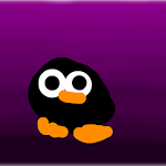 Penguin in purple bg