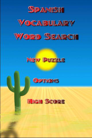 Spanish Vocabulary WordSearch
