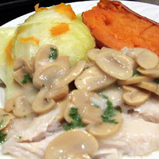 Diabetic, Low-fat Fish Steaks with Mushroom Sauce