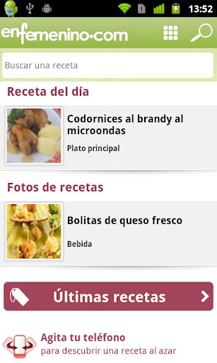 Cocina enfemenino : recetas