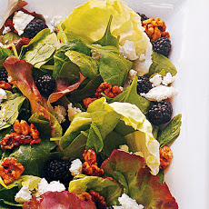 Mixed Greens Salad with Sugared Walnuts, Blackberries, and Feta