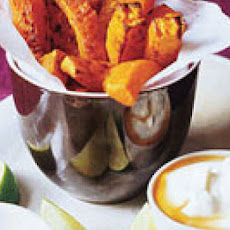 Butternut Squash Fries with Chili Salt and Maple Cream