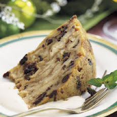 Christmas Croissant Pudding with Sour Cream and Brown Sugar Sauce