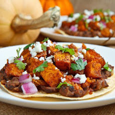Butternut Squash and Chorizo Tostadas