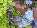 Children Reading Statue 