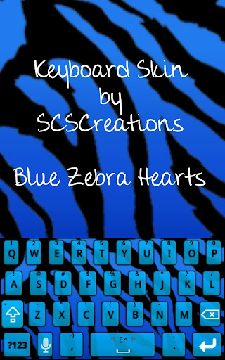 【免費個人化App】KB SKIN - Blue Zebra Hearts-APP點子