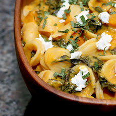 Orecchiette with Roasted Butternut Squash, Kale, and Caramelized Red Onion
