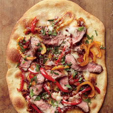 Steak Pizza with Peppers and Onions