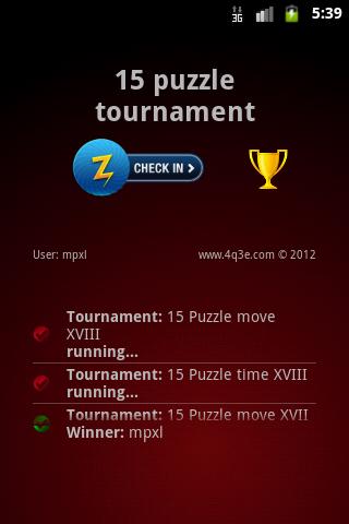 15 Puzzle Tournament