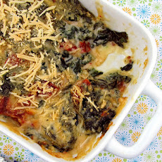 Baked Fontina and Kale with Sun-Dried Tomatoes