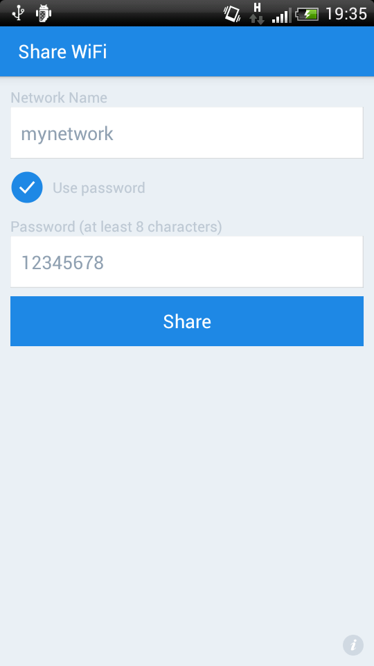 Android application osmino: Share WiFi screenshort