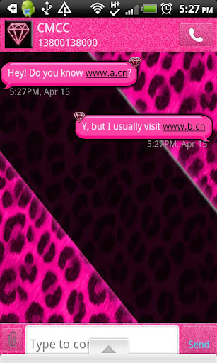 GO SMS THEME HotPinkLeopard2