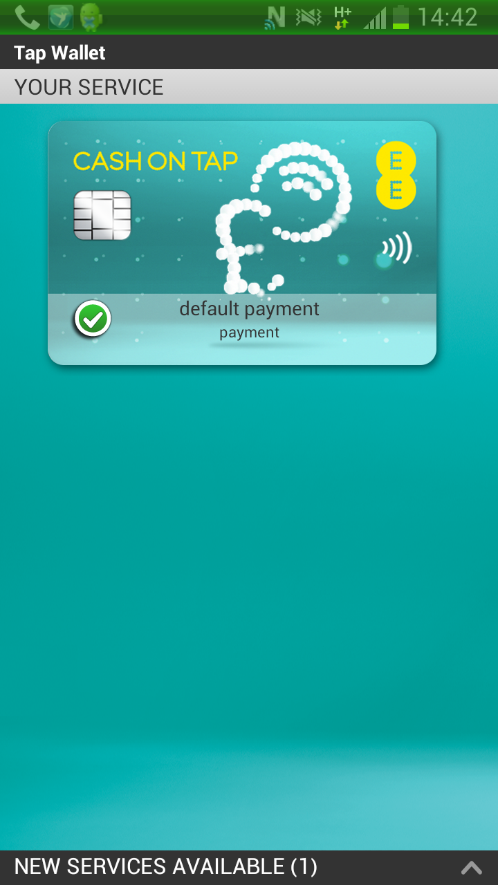 Android application EE Tap Wallet - Cash on Tap screenshort
