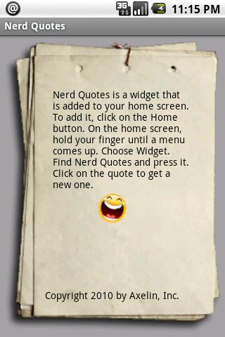 Geeky Nerd Quotes Widget