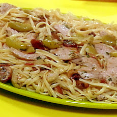 Veal Scaloppini with Wine, Mushroom and Green Olive