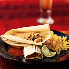 Pork and Ancho Chile Tamales with Mexican Red Sauce
