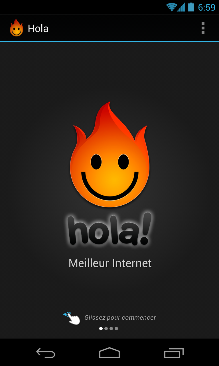 Android application Hola Free VPN Proxy screenshort