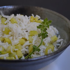 Persian Polo with Hungarian wax peppers & wax beans
