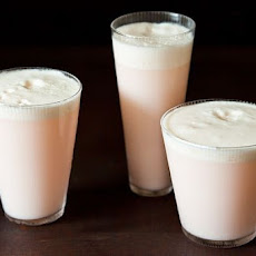 Rhubarb and Rose Ramos Gin Fizz