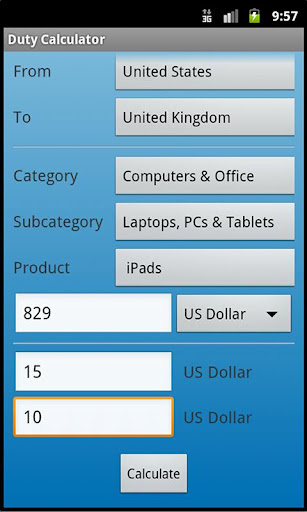 Duty Calculator