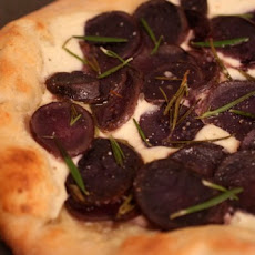 Roasted Purple Potato Pizza with Ricotta and Rosemary