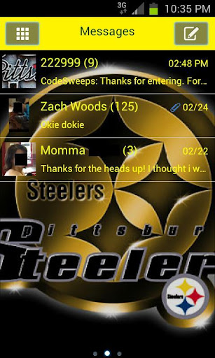 GO SMS Steelers Theme